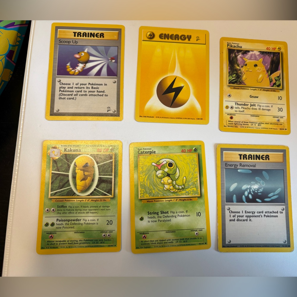 Vintage Pokémon Card Lot - Yellow/Green Pikachu & Bug Types